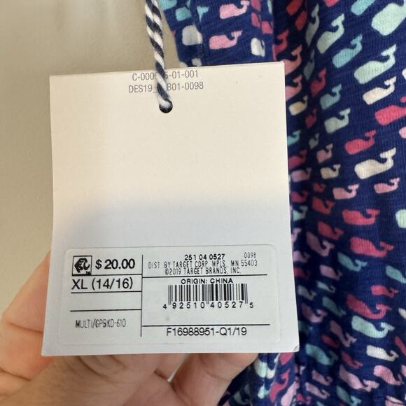 Vineyard Vines for Target Girls Scoop Neck Romper Size XL School of Whales Blue - Picture 8 of 15